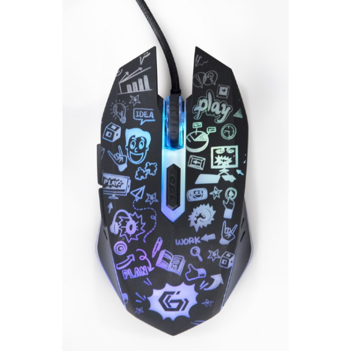Gembird MUS-6B-GRAFIX-01 rato Mão direita USB Type-A Ótico 3600 DPI