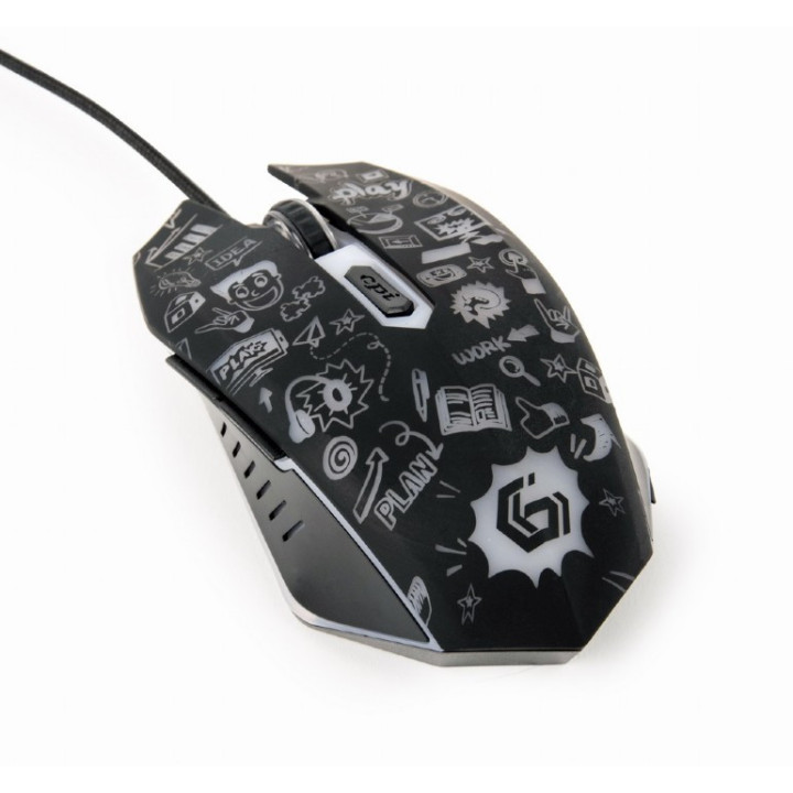 Gembird MUS-6B-GRAFIX-01 rato Mão direita USB Type-A Ótico 3600 DPI