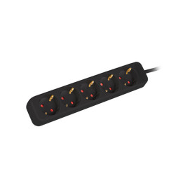 Lanberg PS0-05F-0150-BK extensão elétrica 1,5 m 5 tomada(s) CA Interior Preto