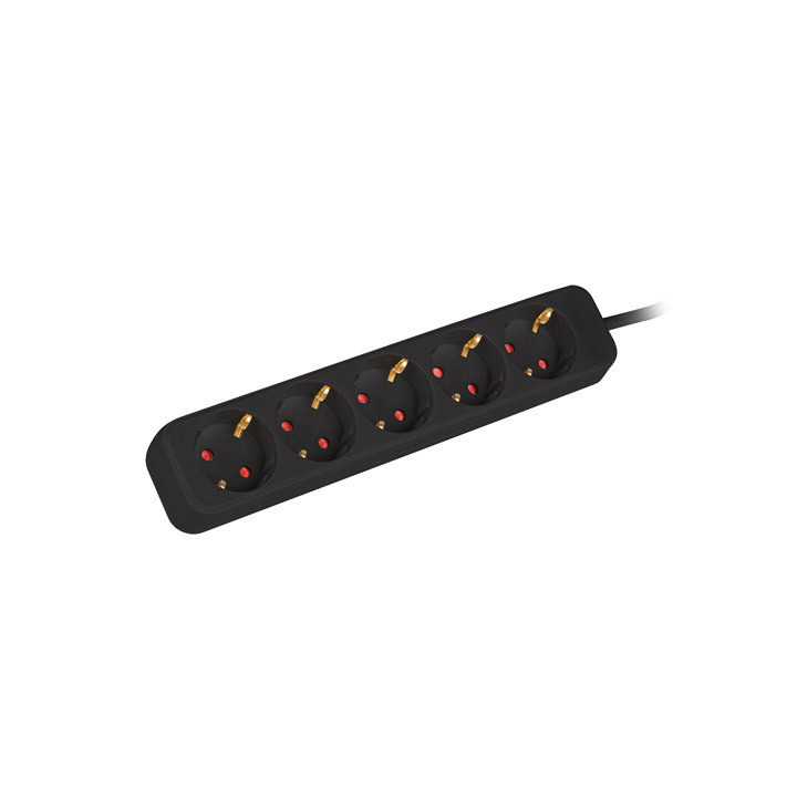 Lanberg PS0-05F-0150-BK extensão elétrica 1,5 m 5 tomada(s) CA Interior Preto