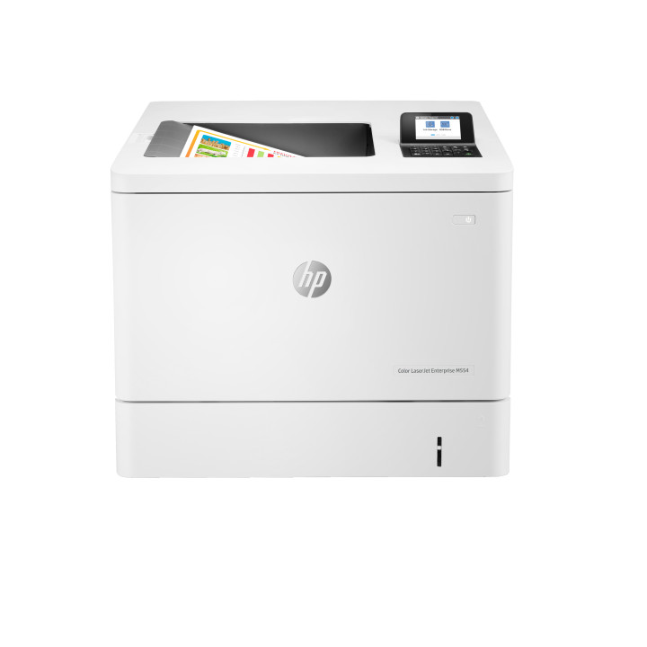 HP Color LaserJet Enterprise Impressora M554dn, Color, Impressora para Impressão, Impressão via USB frontal Impressão frente e