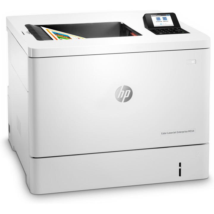 HP Color LaserJet Enterprise Impressora M554dn, Color, Impressora para Impressão, Impressão via USB frontal Impressão frente e