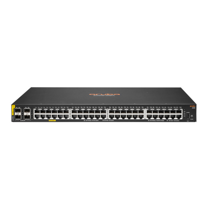 Aruba 6100 48G Class4 PoE 4SFP+ 370W Gerido L3 Gigabit Ethernet (10 100 1000) Power over Ethernet (PoE) 1U Preto