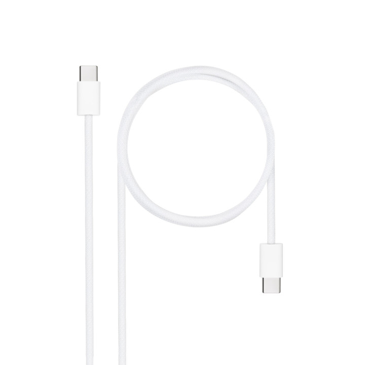 Nanocable 10.01.6001-CO cabo USB 1 m USB 2.0 USB C Branco