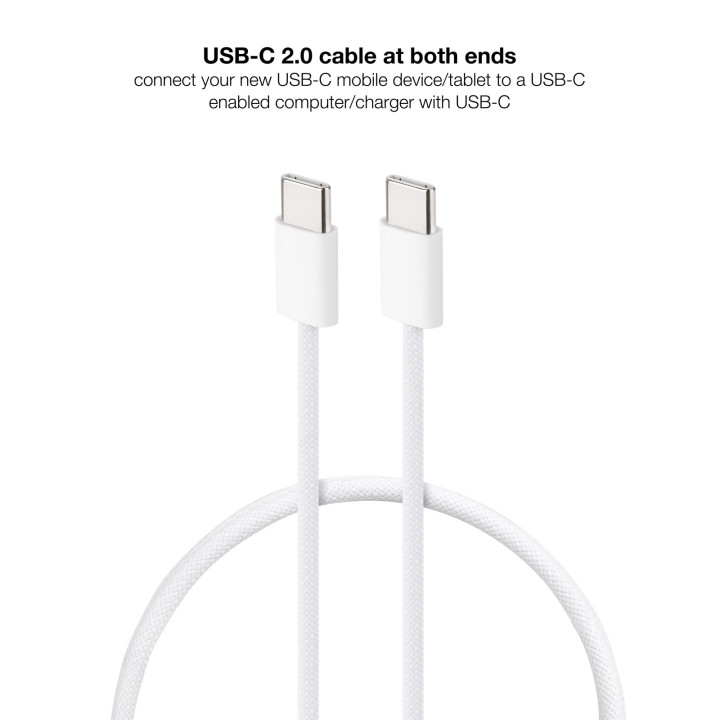 Nanocable 10.01.6001-CO cabo USB 1 m USB 2.0 USB C Branco