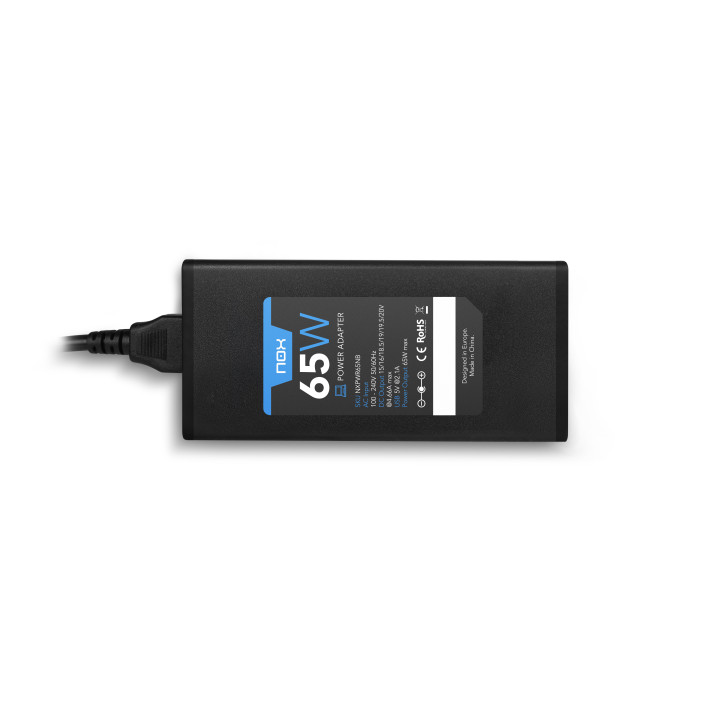 NOX NXPWR65NB adaptador e transformador Interior 65 W Preto