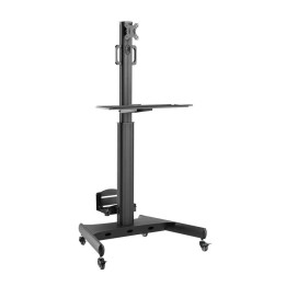 Napofix SW9100B mesa & suporte audiovisual Preto Tela plana Carrinho multimédia