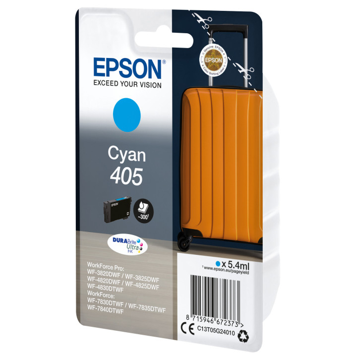 Epson Cyan 405 DURABrite Ultra Ink tinteiro 1 unidade(s) Compatível Rendimento padrão Ciano