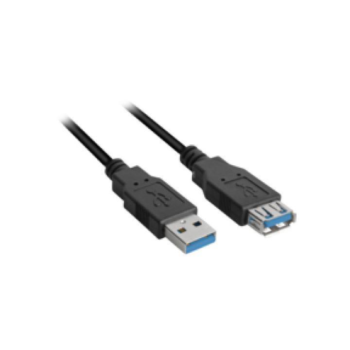 Sharkoon 2m, 2xUSB3.0-A cabo USB USB 3.2 Gen 1 (3.1 Gen 1) USB A Preto