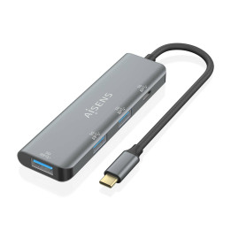 AISENS A109-0762 hub de interface USB 3.2 Gen 1 (3.1 Gen 1) Type-C 5000 Mbit s Cinzento