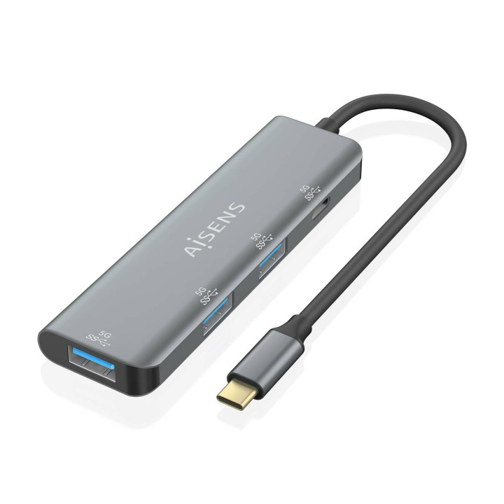AISENS A109-0762 hub de interface USB 3.2 Gen 1 (3.1 Gen 1) Type-C 5000 Mbit s Cinzento