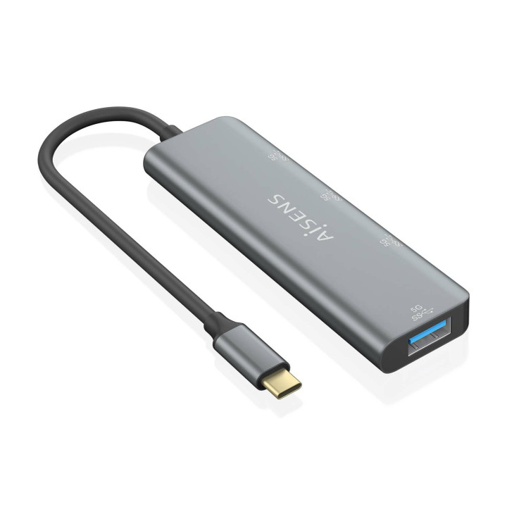 AISENS A109-0762 hub de interface USB 3.2 Gen 1 (3.1 Gen 1) Type-C 5000 Mbit s Cinzento