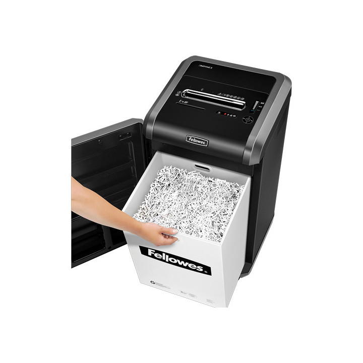 Fellowes 325Ci destruidora de papel Trituração transversal 24 cm Preto, Prateado