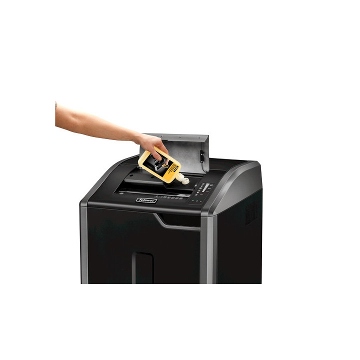 Fellowes 425Ci destruidora de papel Trituração transversal 30 cm Preto, Prateado