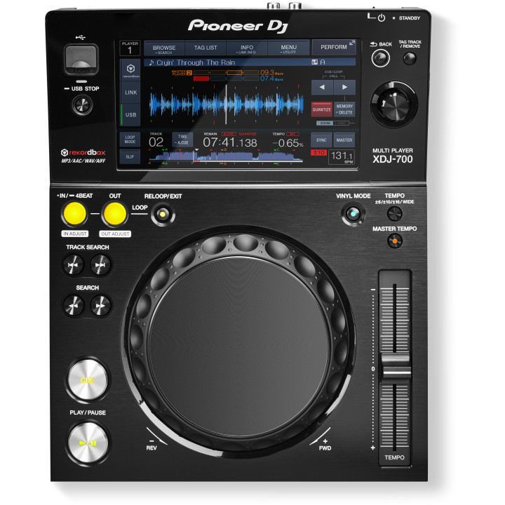 Pioneer XDJ-700 controlador de DJ Scratcher Digital Vinyl System (DVS) Preto