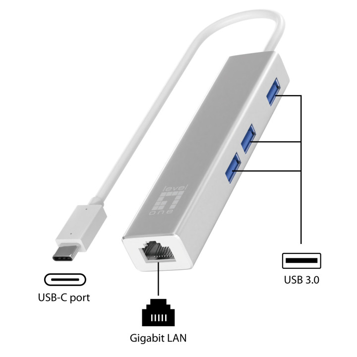 LevelOne USB-0504 cartão de rede Ethernet 1000 Mbit s