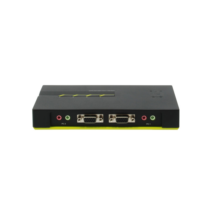 LevelOne KVM-0421 chaveador KVM Preto, Verde