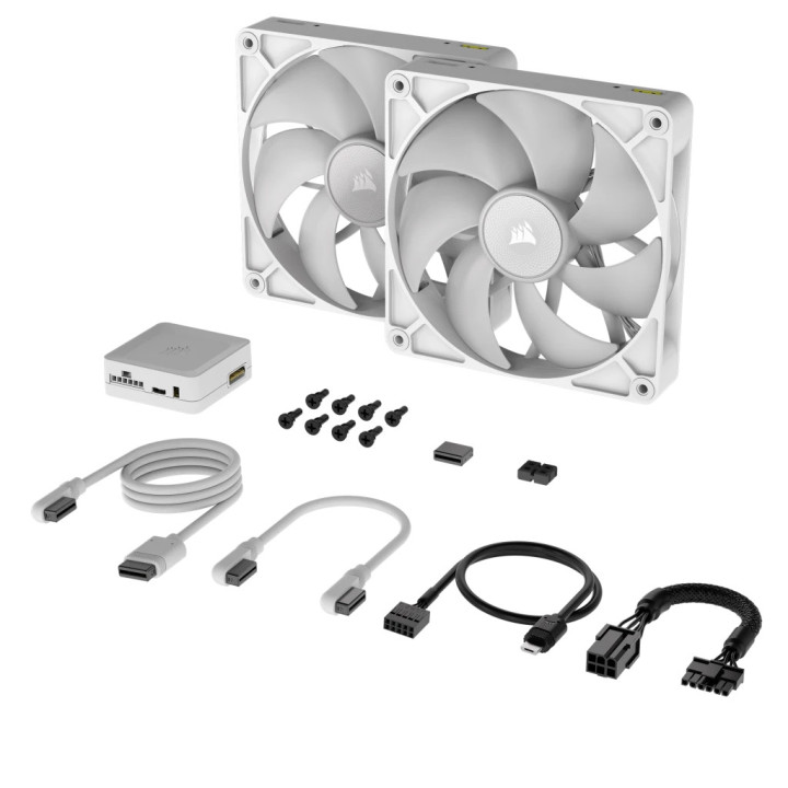 Corsair iCUE LINK RX140 RGB Caixa de computador Ventoinha 14 cm Branco 2 unidade(s)