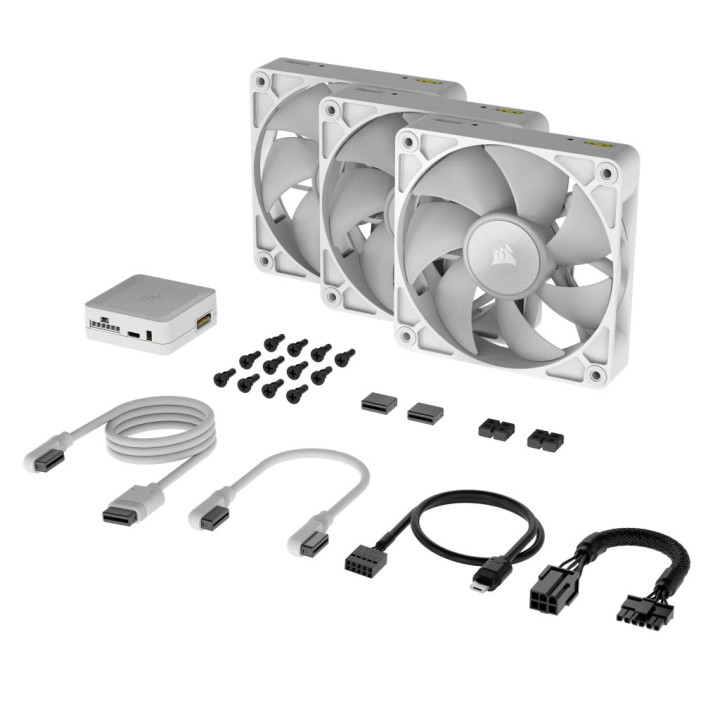 Corsair iCUE LINK RX120 RGB Caixa de computador Ventoinha 12 cm Branco 3 unidade(s)
