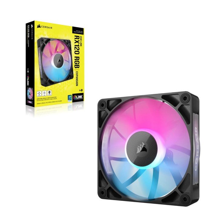 Corsair iCUE LINK RX120 RGB Caixa de computador Ventoinha 12 cm Preto 1 unidade(s)