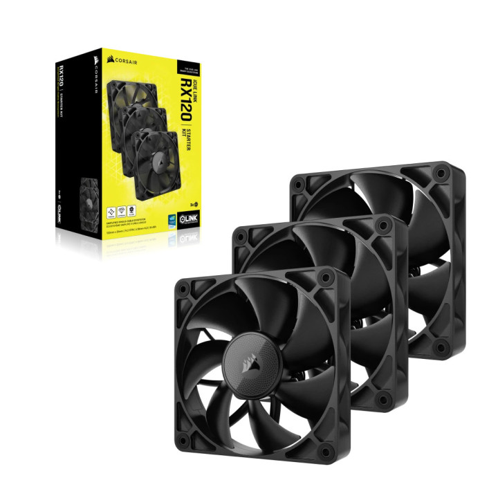 Corsair iCUE LINK RX120 Caixa de computador Ventoinha 12 cm Preto 3 unidade(s)
