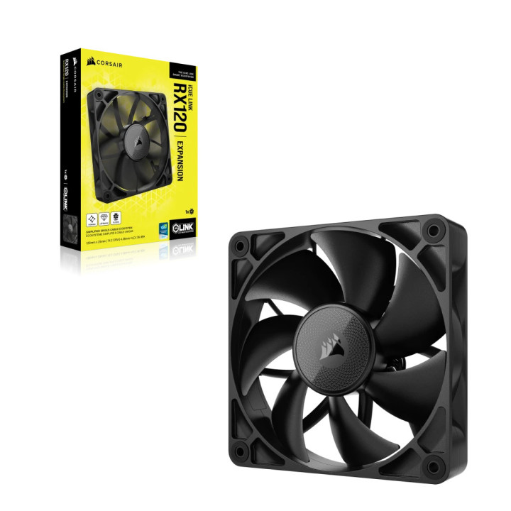 Corsair iCUE LINK RX120 Caixa de computador Ventoinha 12 cm Preto 1 unidade(s)