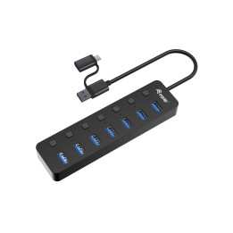 Equip 128965 hub de interface USB 3.2 Gen 1 (3.1 Gen 1) Type-A 5000 Mbit s Preto