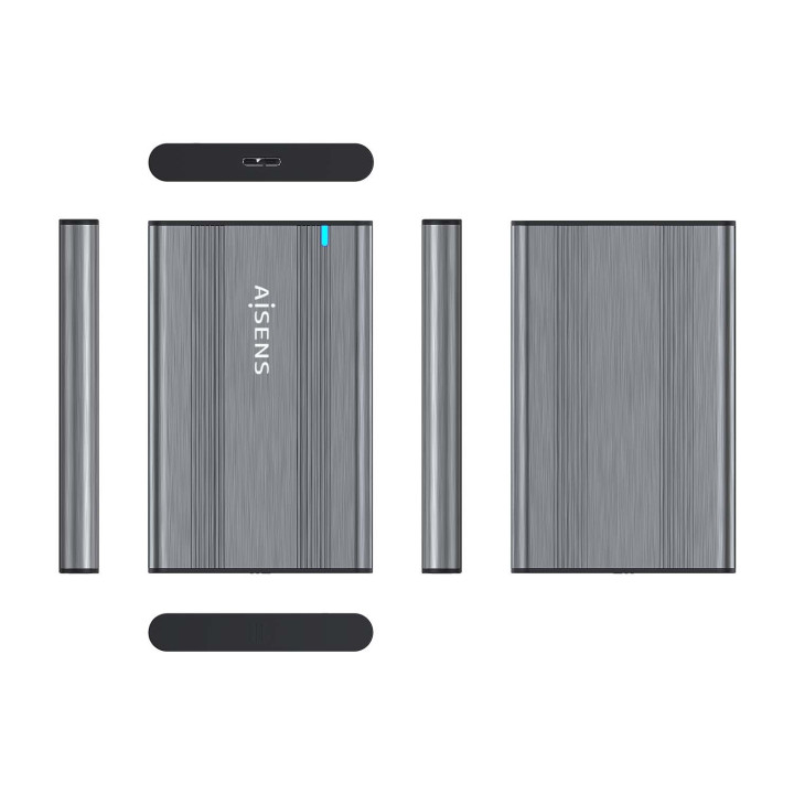 AISENS ASE-2526GR Caixa para Discos Rígidos Caixa de disco rígido Cinzento 2.5" Energia por USB