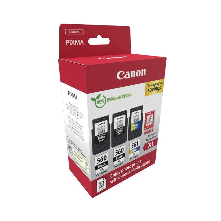 Canon 3712C012 tinteiro 3 unidade(s) Original Rendimento alto (XL) Preto, Ciano, Magenta, Amarelo