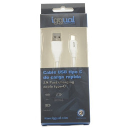iggual IGG317181 cabo USB 1 m USB 2.0 USB A USB C Branco