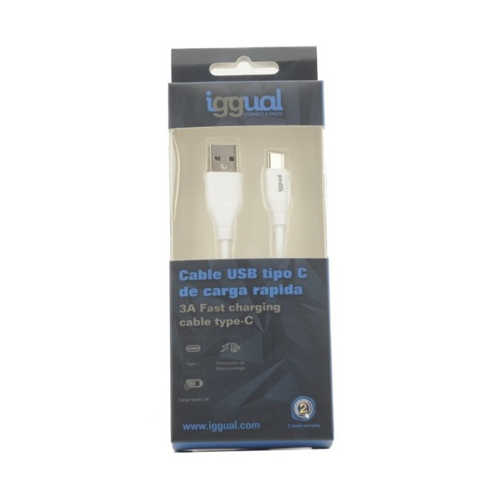 iggual IGG317181 cabo USB 1 m USB 2.0 USB A USB C Branco