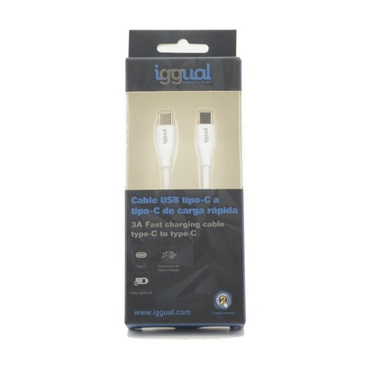 iggual IGG317365 cabo USB 1 m 3.2 Gen 1 (3.1 Gen 1) USB C Branco
