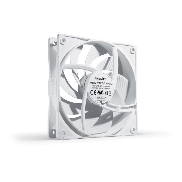 be quiet! Pure Wings 3 120mm PWM high-speed White Caixa de computador Ventoinha 12 cm Branco 1 unidade(s)