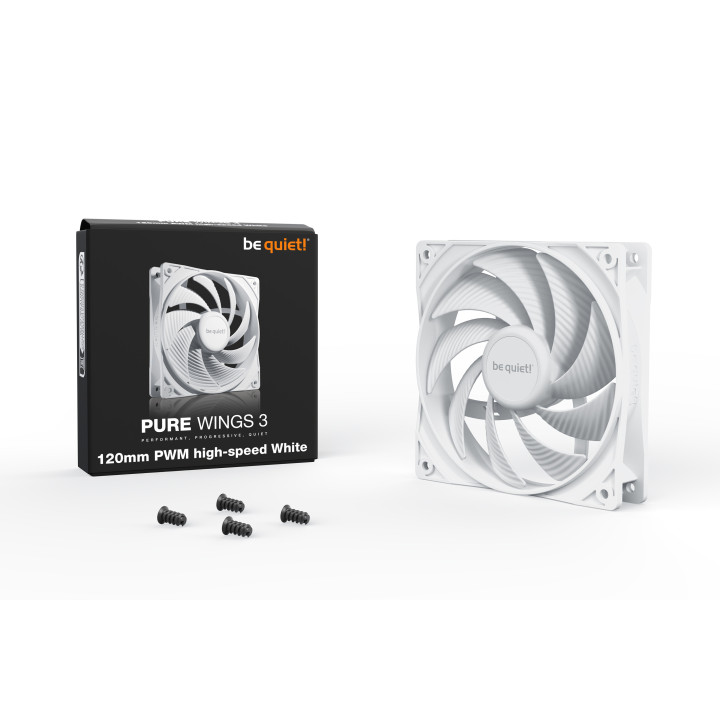 be quiet! Pure Wings 3 120mm PWM high-speed White Caixa de computador Ventoinha 12 cm Branco 1 unidade(s)