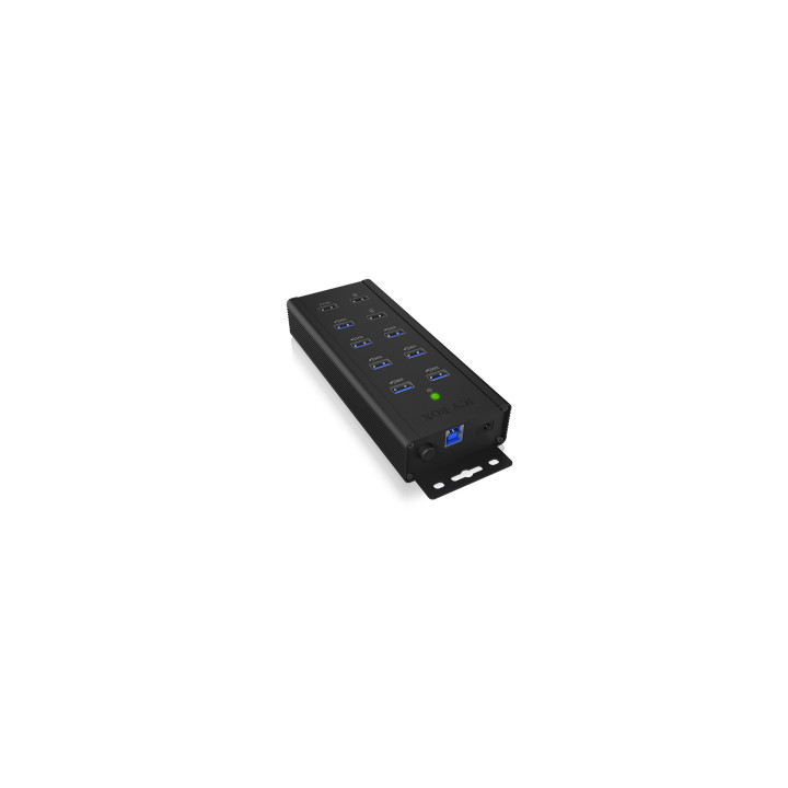 ICY BOX IB-HUB1703-QC3 USB 3.2 Gen 1 (3.1 Gen 1) Type-B 5000 Mbit s Preto