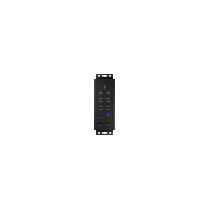 ICY BOX IB-HUB1703-QC3 USB 3.2 Gen 1 (3.1 Gen 1) Type-B 5000 Mbit s Preto