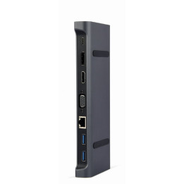 Gembird A-CM-COMBO9-02 base & duplicador de portas Com fios USB 3.2 Gen 1 (3.1 Gen 1) Type-C Cinzento