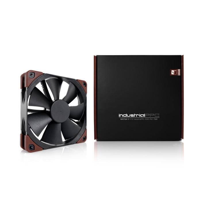 Noctua NF-F12 INDUSTRIALPPC-2000 IP67 PWM Caixa de computador Ventoinha 12 cm Preto, Castanho