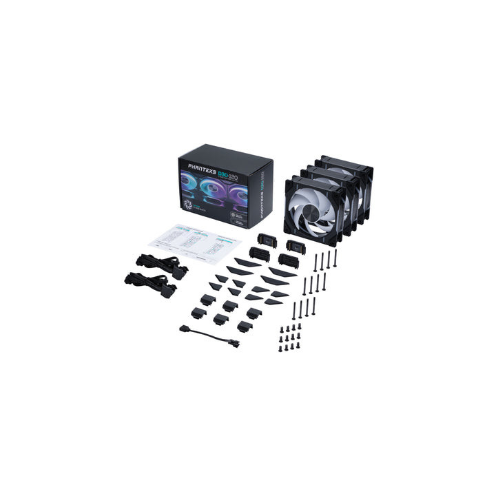 Ventoinha Phanteks D30 PWM D-RGB Preto Pack 3 - 120mm