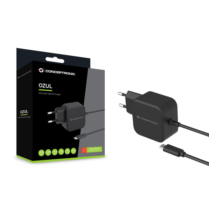 Conceptronic OZUL04BE carregador de dispositivos móveis Universal Preto AC Interior