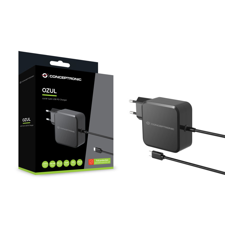 Conceptronic OZUL05BE carregador de dispositivos móveis Universal Preto AC Interior