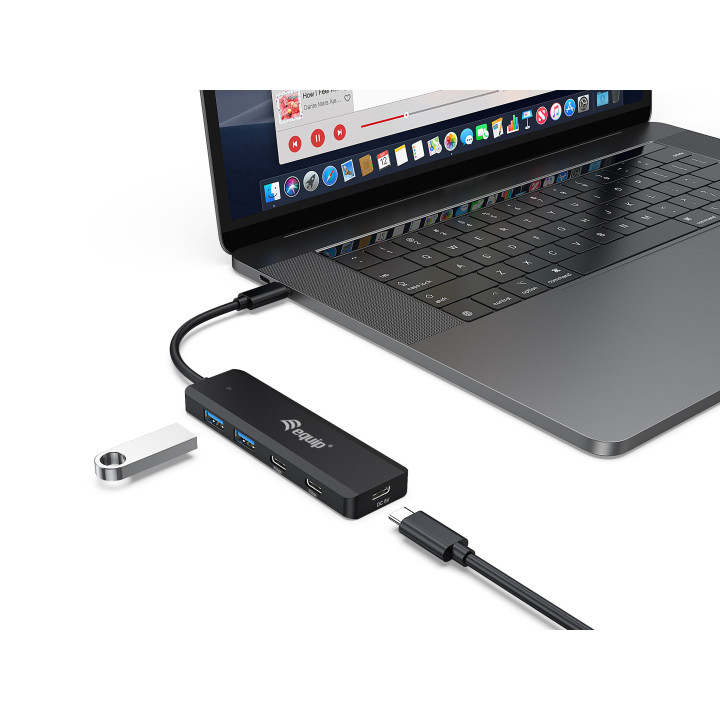 Equip 128964 hub de interface USB 3.2 Gen 1 (3.1 Gen 1) Type-C 5000 Mbit s Preto