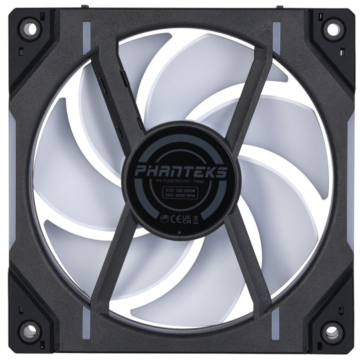 Ventoinha Phanteks D30 PWM D-RGB Preto Pack 3 - 120mm