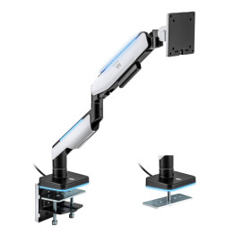 Ewent EW1509 montagem e suporte para monitores 124,5 cm (49") Preto, Branco Secretária