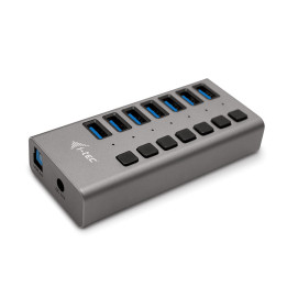 i-tec U3CHARGEHUB7 carregador de dispositivos móveis Universal Cinzento AC Carregamento rápido Interior