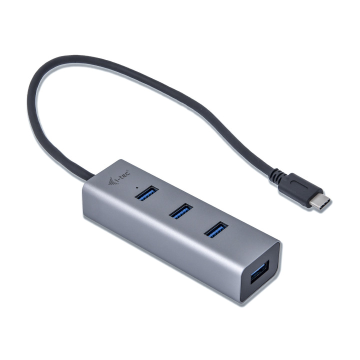 i-tec Metal C31HUBMETAL403 hub de interface USB 3.2 Gen 1 (3.1 Gen 1) Type-C 5000 Mbit s Cinzento