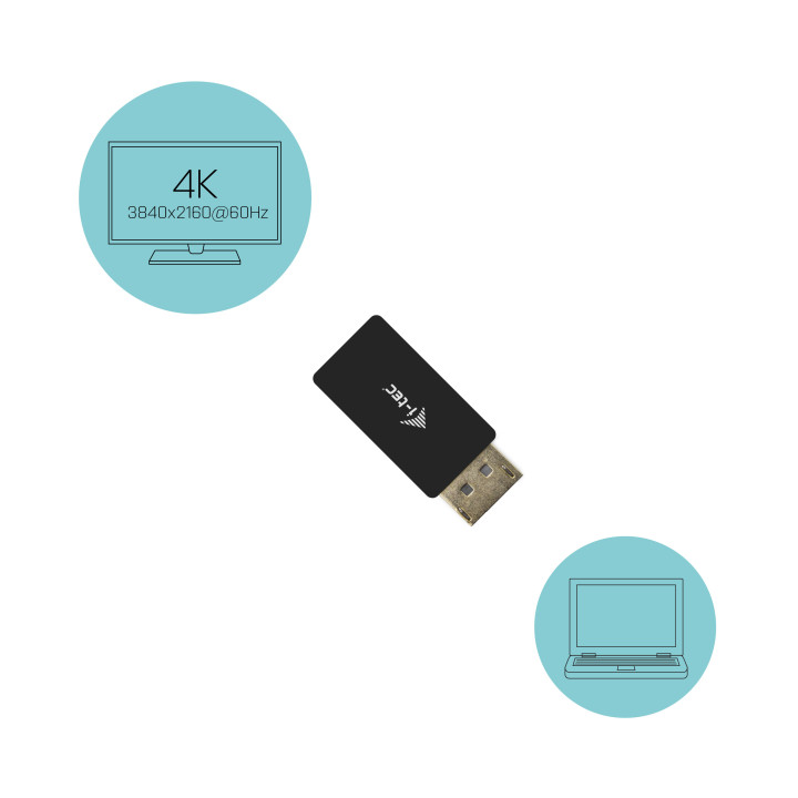 i-tec DP2HDMI4K60HZ adaptador para cabos DisplayPort HDMI Preto
