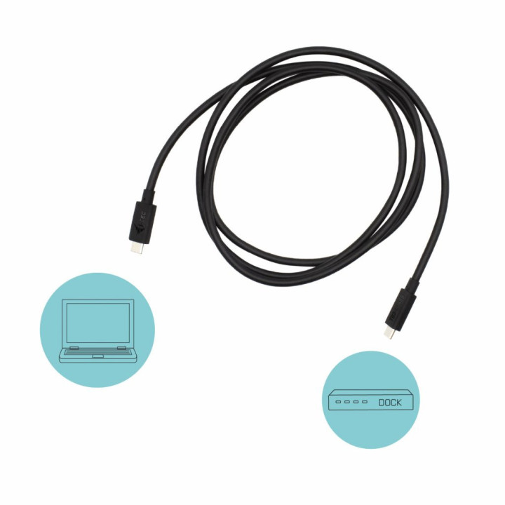 i-tec TB3CBL150CM cabo Thunderbolt 1,5 m 40 Gbit s Preto