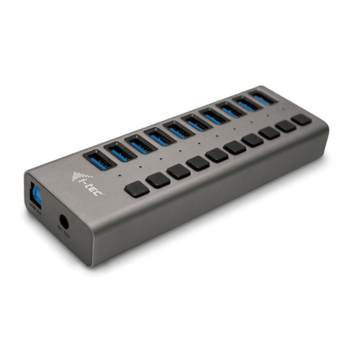 i-tec U3CHARGEHUB10 carregador de dispositivos móveis Universal Cinzento AC Carregamento rápido Interior