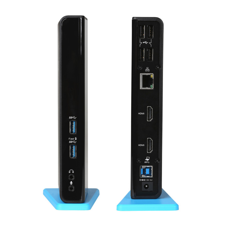 i-tec U3DUALHDMIDOCK base & duplicador de portas Com fios USB 3.2 Gen 1 (3.1 Gen 1) Type-A Preto